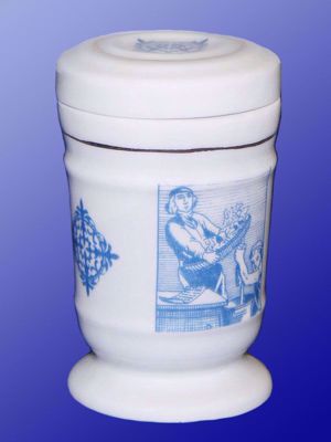 Picture of Jar with etching design 100 g light blue