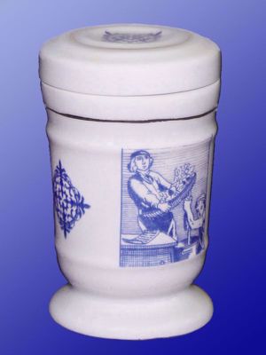 Picture of Jar with etching design 100 g blue
