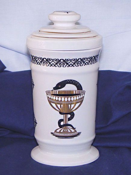 Picture of Jar with Pharmacie goblet design 500 g, gold